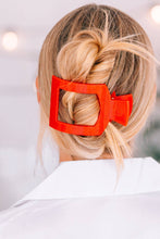 Load image into Gallery viewer, Square Flat Hair Clip | Large | Rudolph Red
