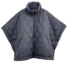 Load image into Gallery viewer, Quarter Zip Quilted Puffer Poncho
