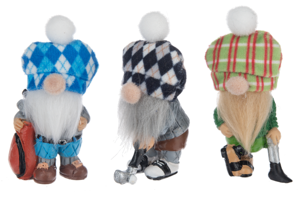 Good Luck Golf Gnome Charms in a Basket