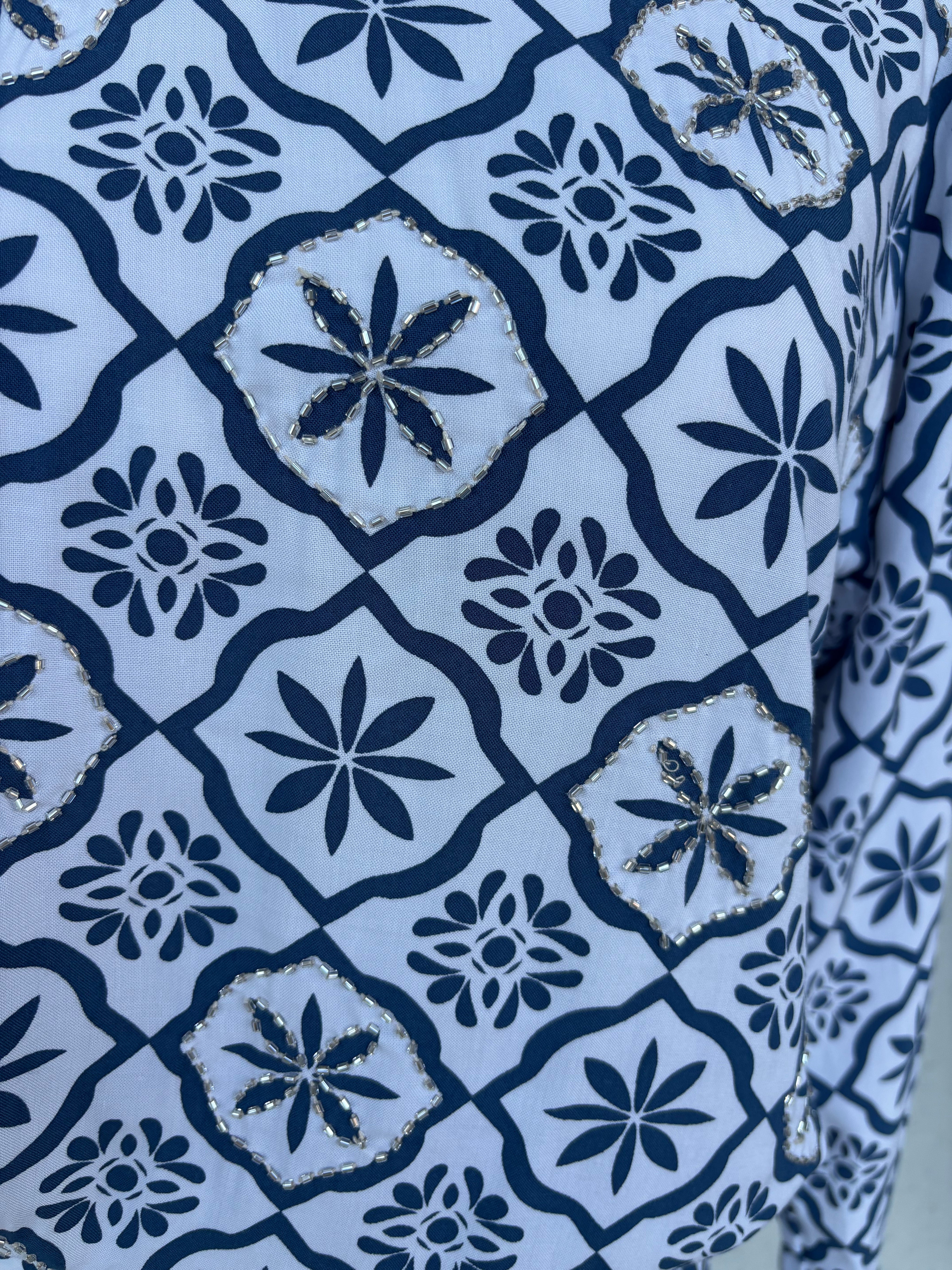 Coastal Tile Wrap Maxi Skirt