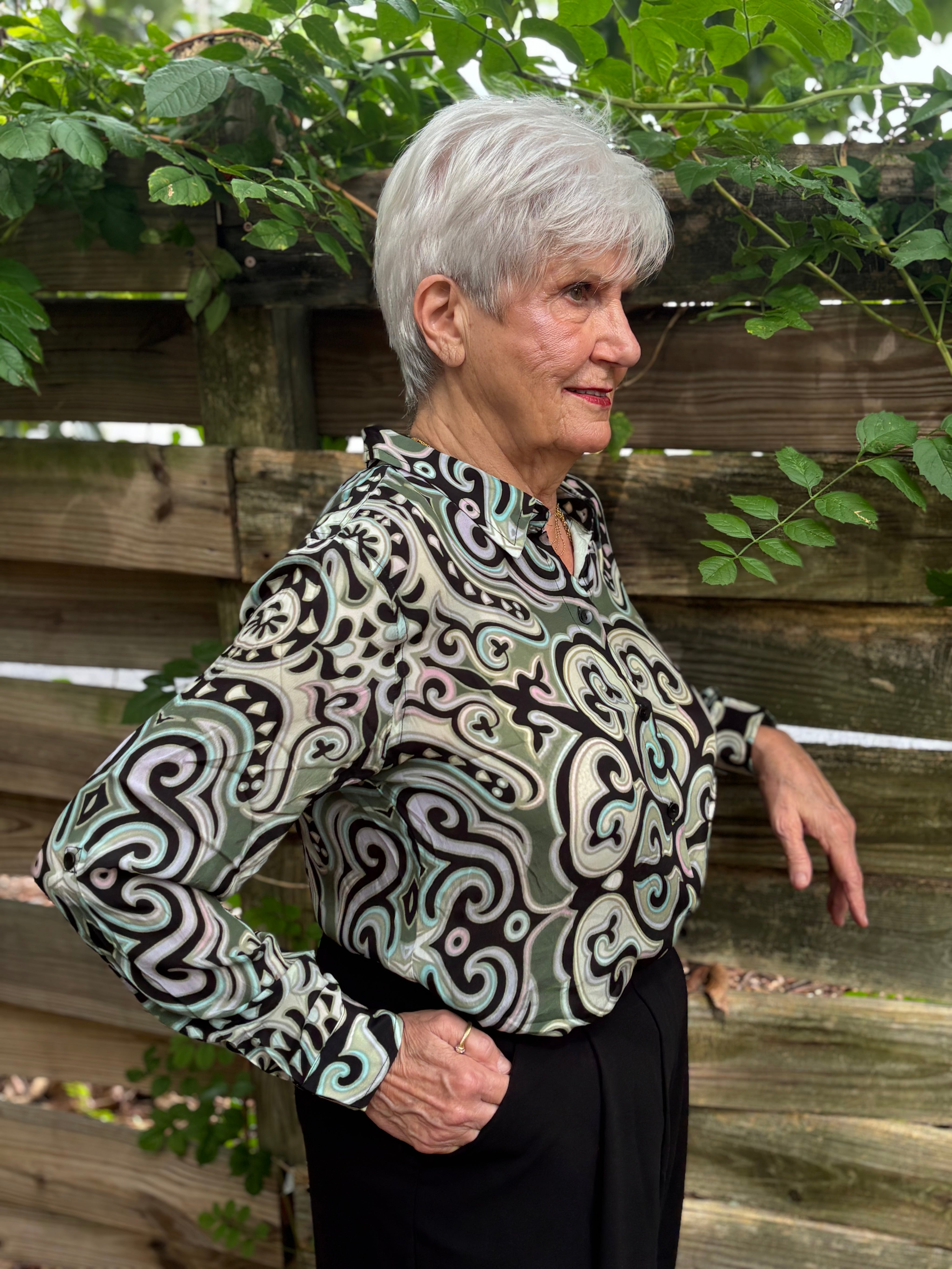 Button-up With Roll-up Sleeve Shirt