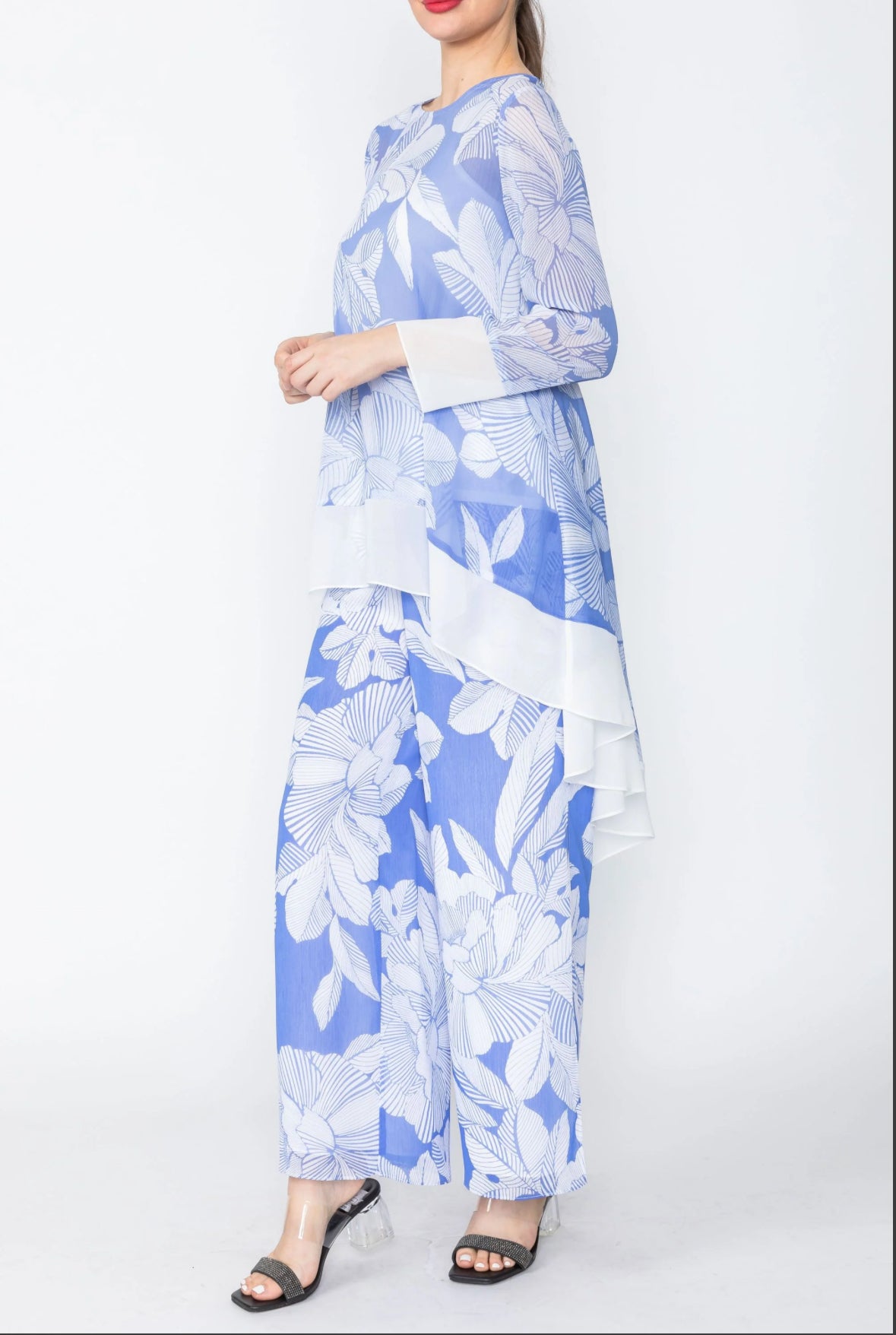 Sky High and Low Chiffon Top
