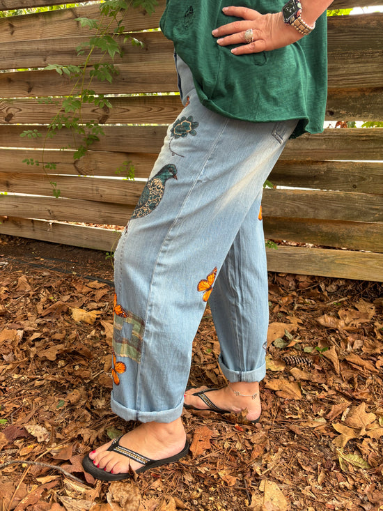 Blue Bird Patch Pants