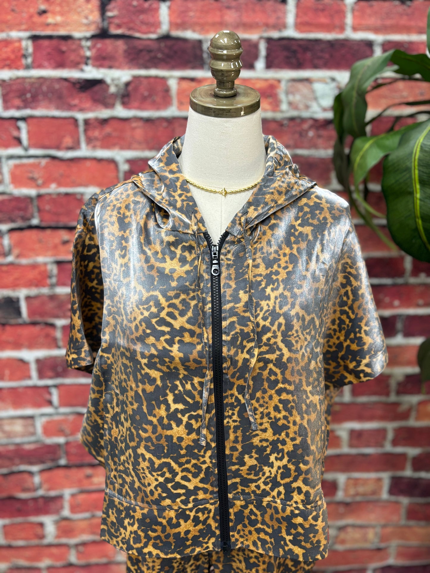 Wild Shine Leopard Zip Hoodie