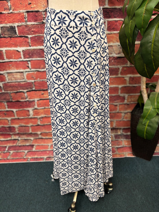 Coastal Charm Button Maxi Skirt
