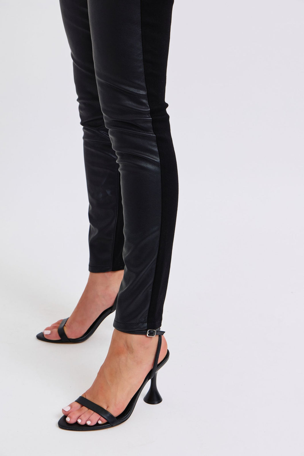 Judy Blue High Waist Leather & Denim Skinny