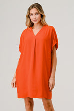 Load image into Gallery viewer, Aria Short Sleeve V Neck Shift Dress with Pocket
