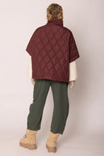 Load image into Gallery viewer, Quarter Zip Quilted Puffer Poncho
