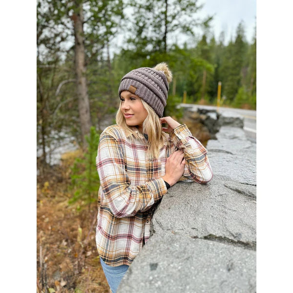 Mia Knit Fur Pom Beanie