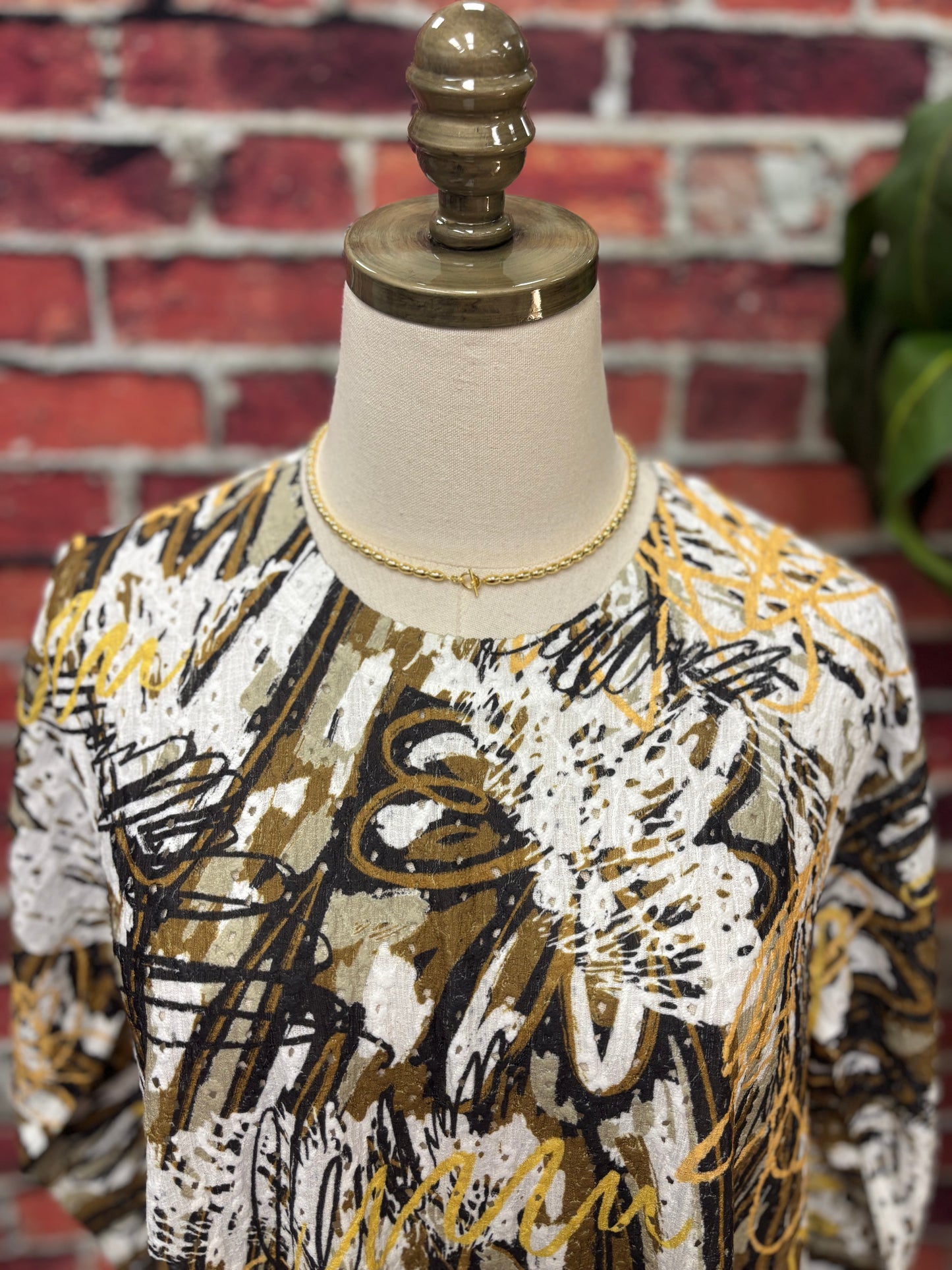 Golden Muse Eyelet Tunic