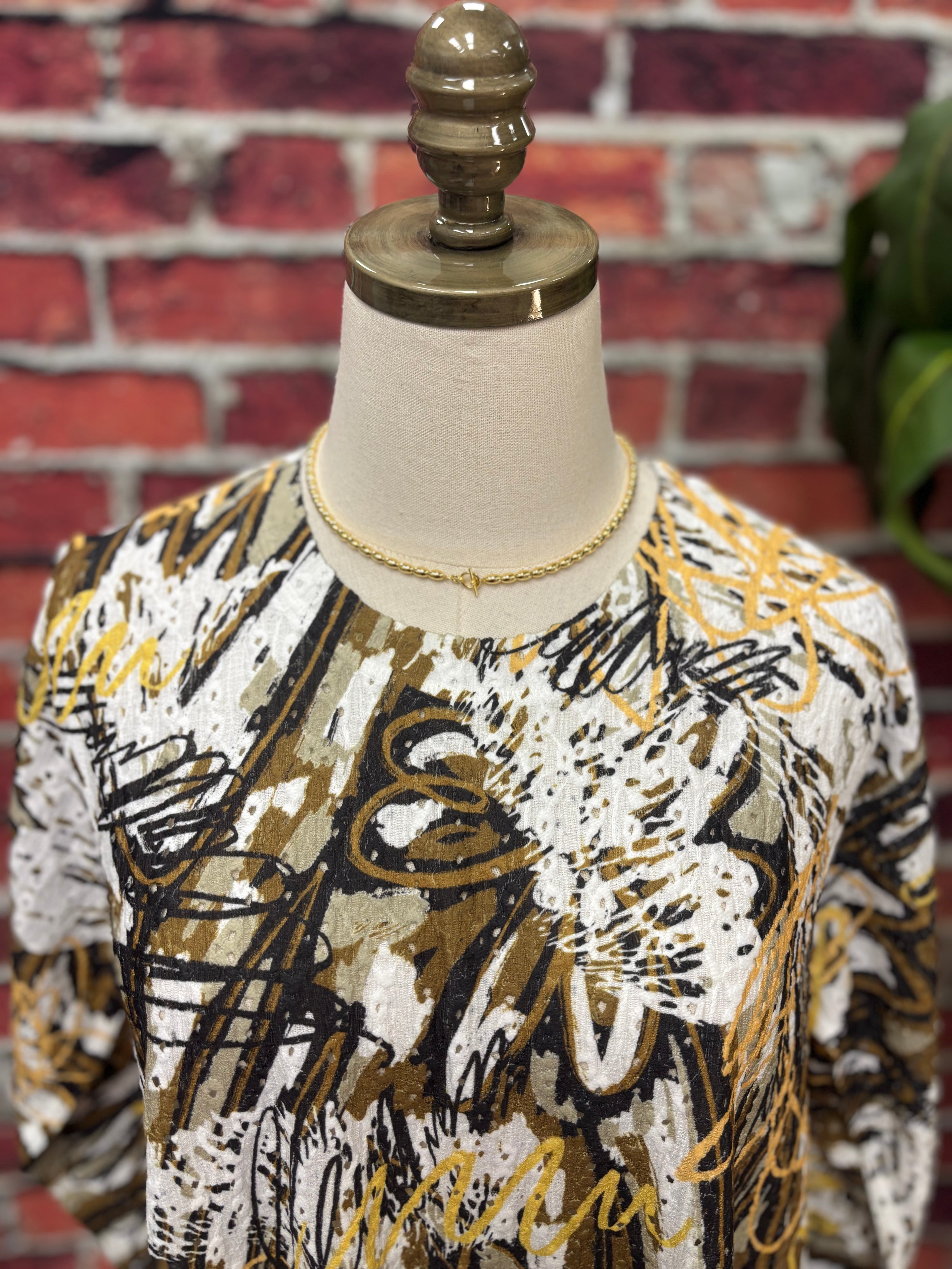 Golden Muse Eyelet Tunic