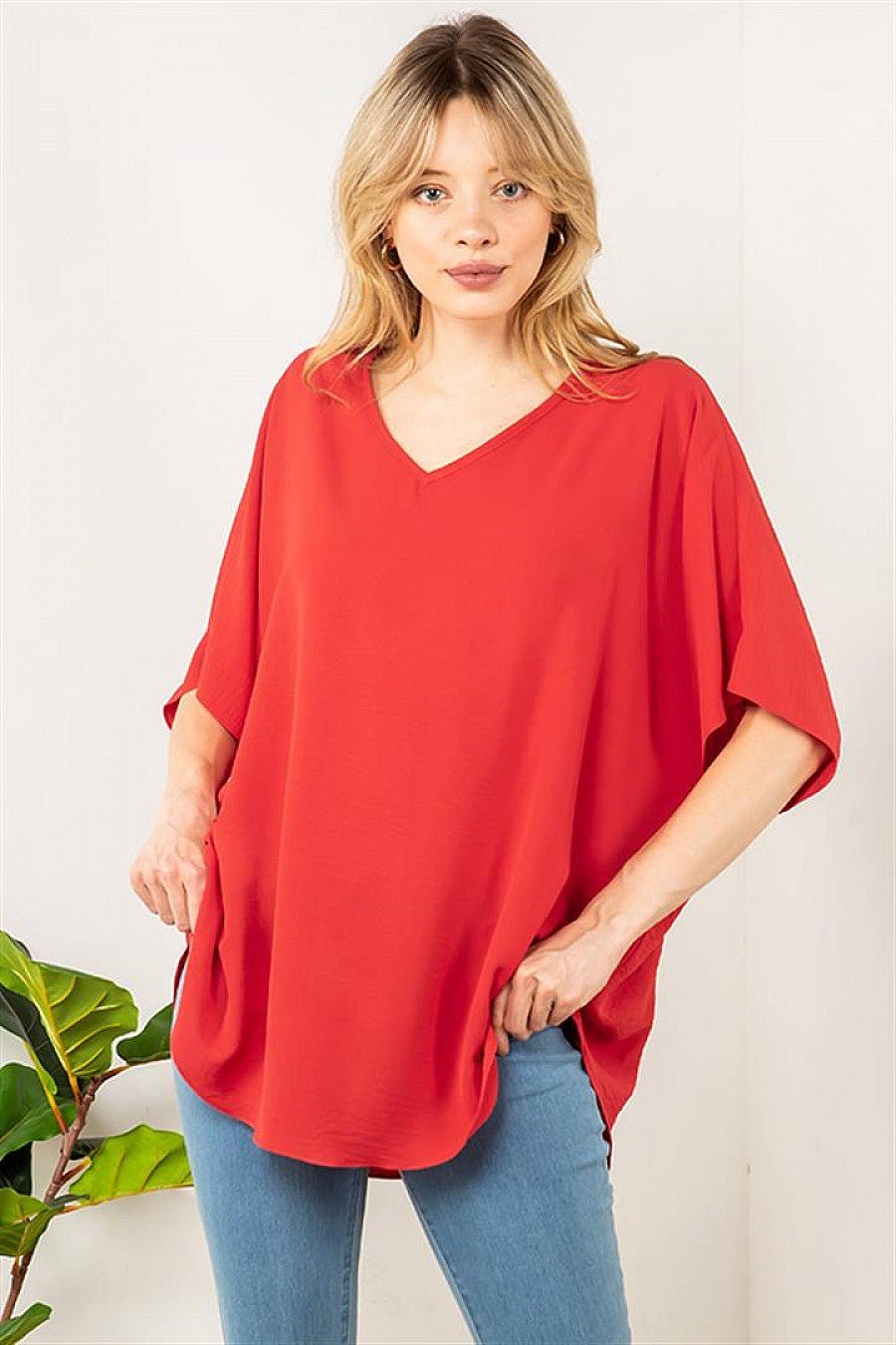 Easy Breeze V-Neck Oversized Top