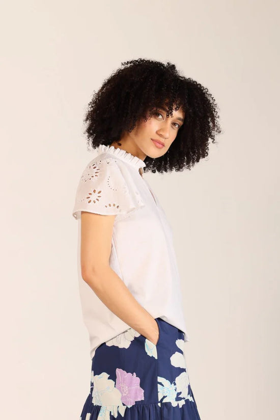 Dani Classic Cotton Poplin Flutter Sleeve Top *FINAL SALE*