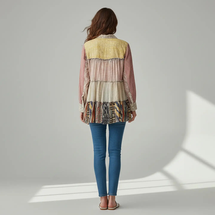 Tiered Sweater Knit Jhabla Shirt