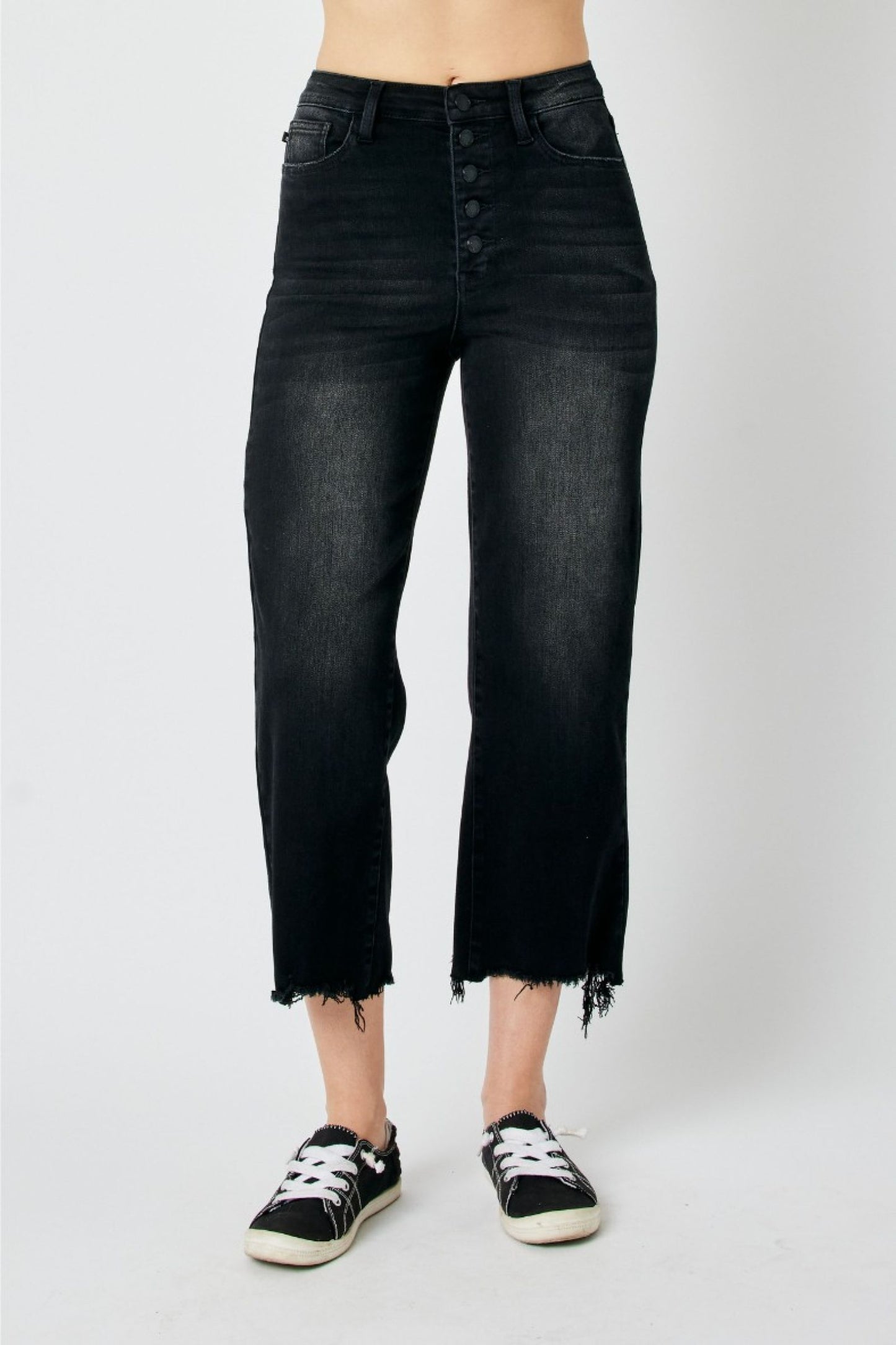 Judy Blue High Waist Destroy Raw Hem Crop Wide *FINAL SALE*