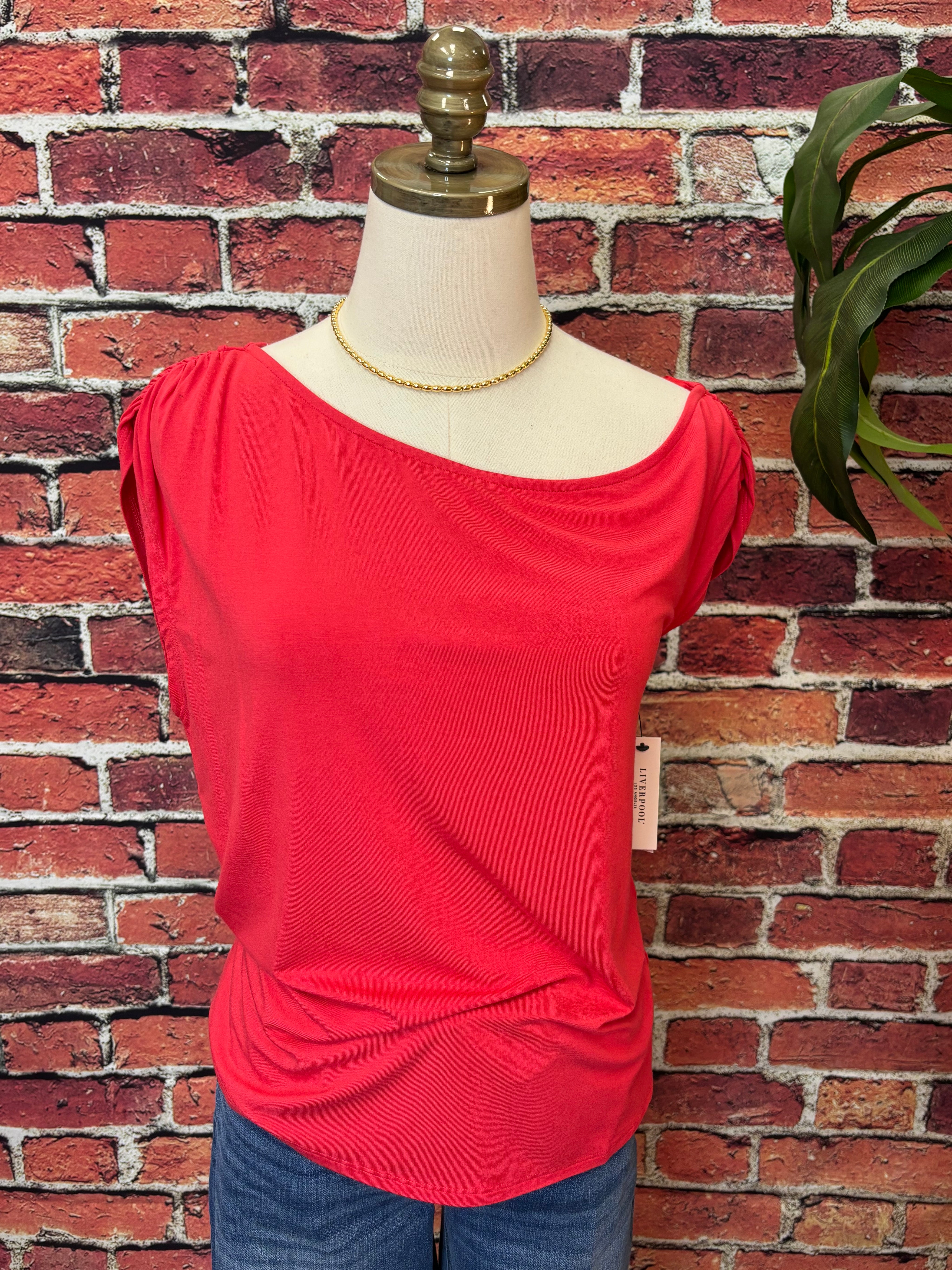 Asymmetrical Off Shoulder Knit Top