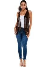 Load image into Gallery viewer, Mineral Washed Long Fringe Vest
