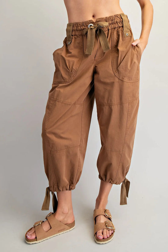 Mineral Washed Tied Cuff Jogger Pants