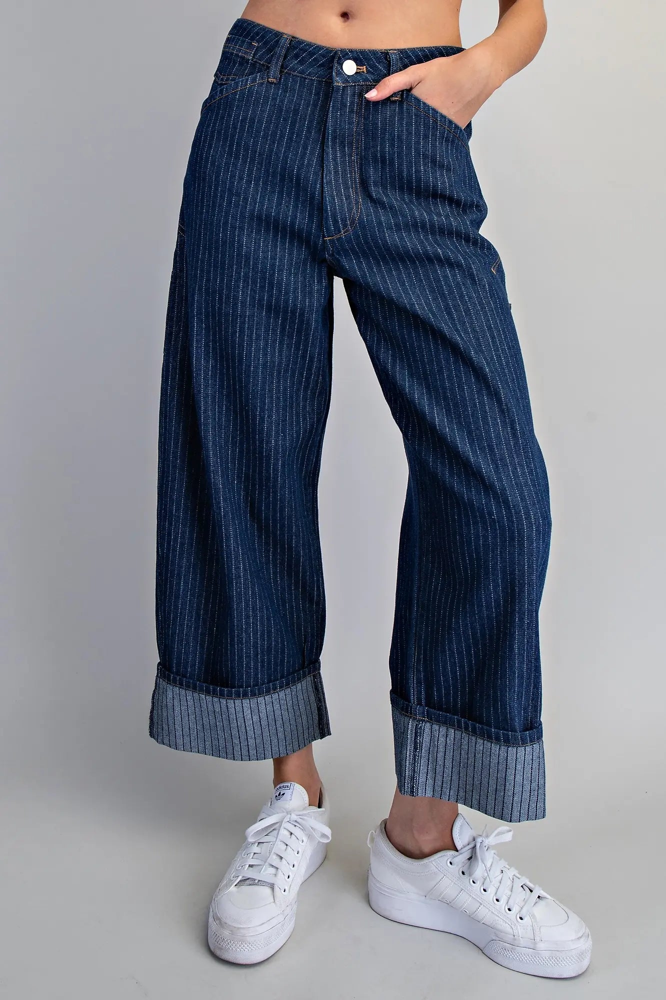 Bold Lines Striped Barrel Pant