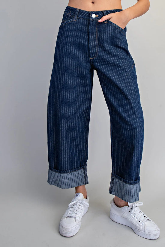 Bold Lines Striped Barrel Pant