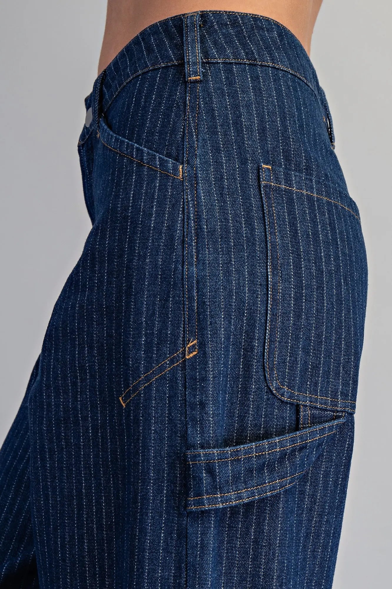 Bold Lines Striped Barrel Pant