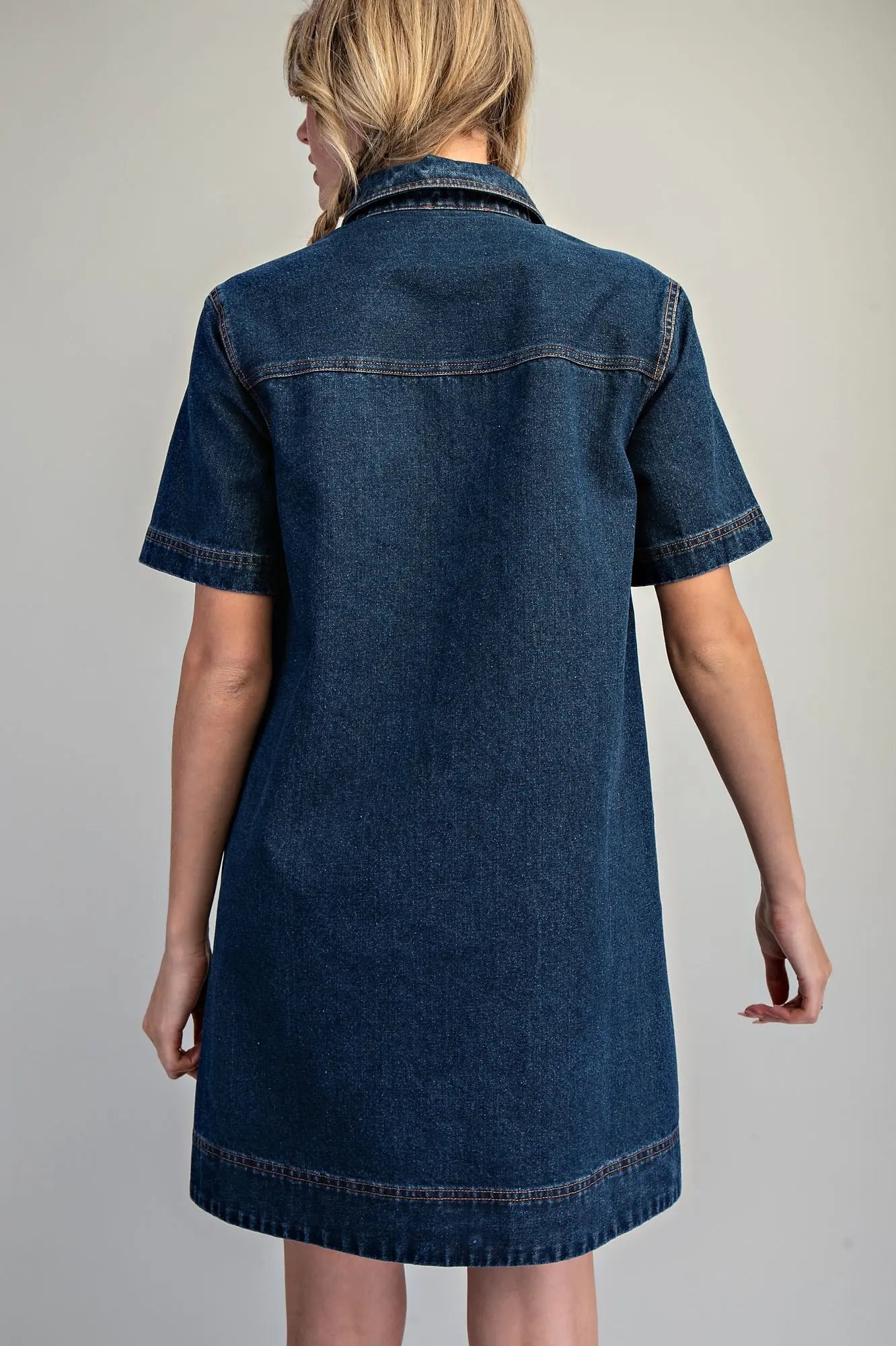 Collared Button Down Mini Dress