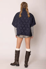 Load image into Gallery viewer, Quarter Zip Quilted Puffer Poncho
