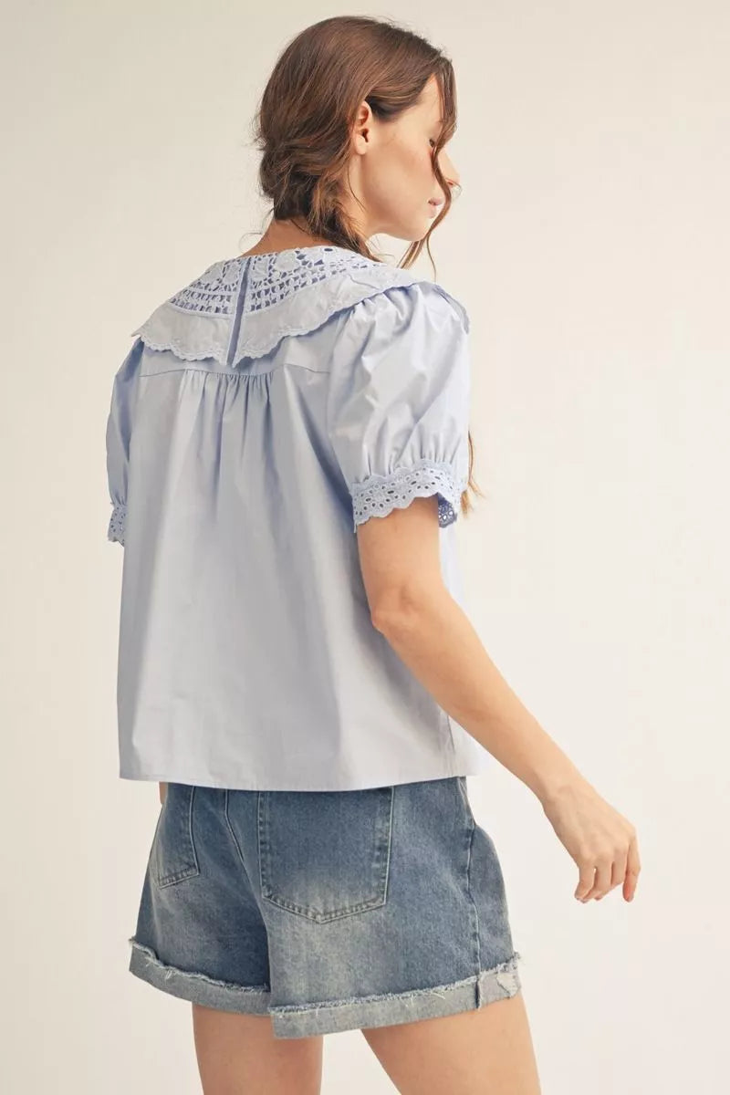 Vintage Darling Lace Collar Top