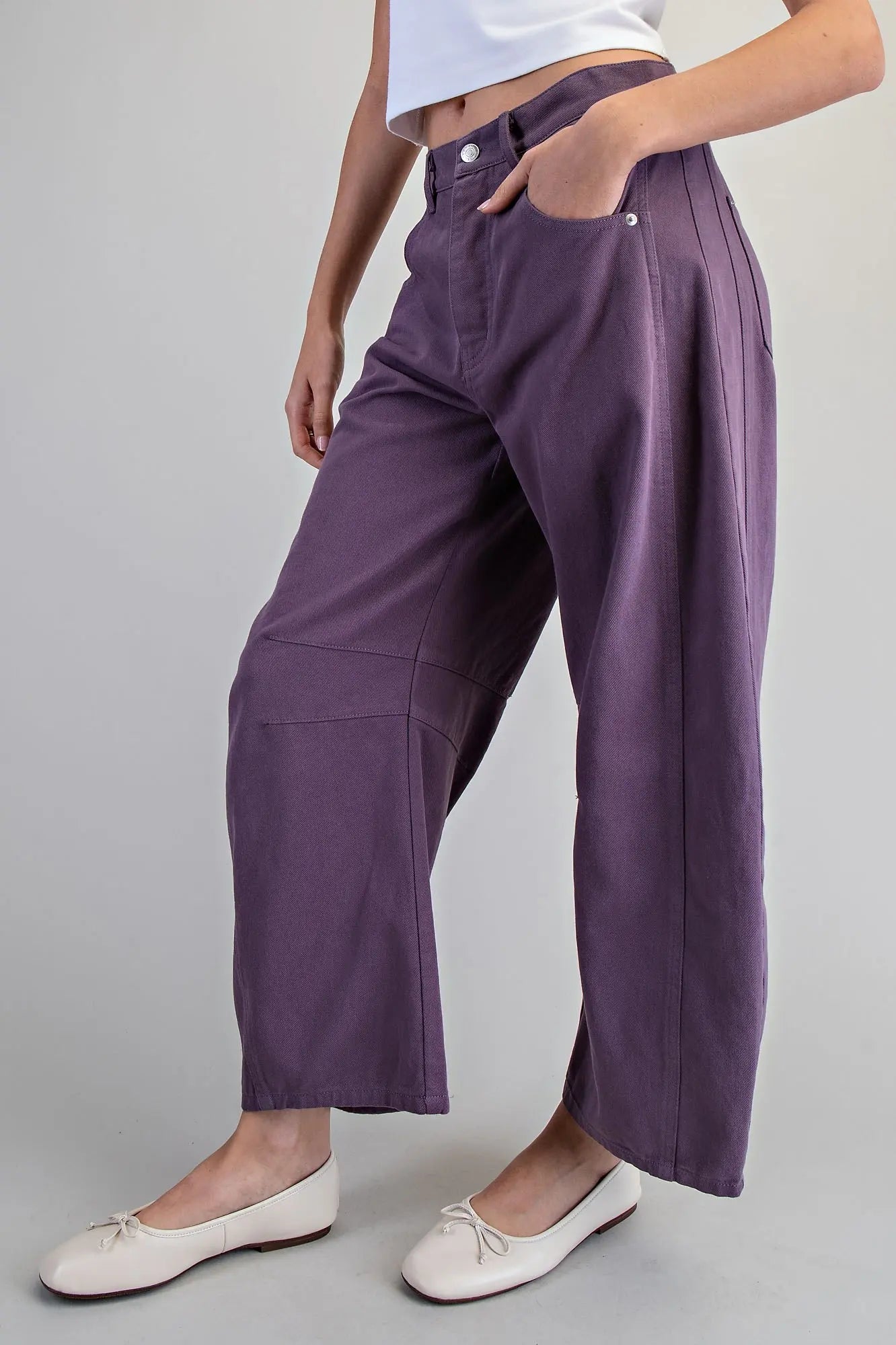 Plum Crazy Barrel Pant
