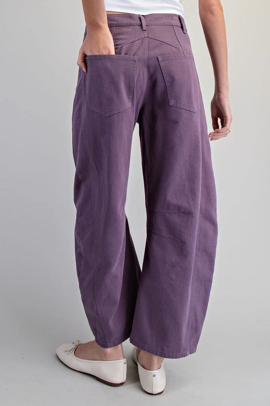 Plum Crazy Barrel Pant