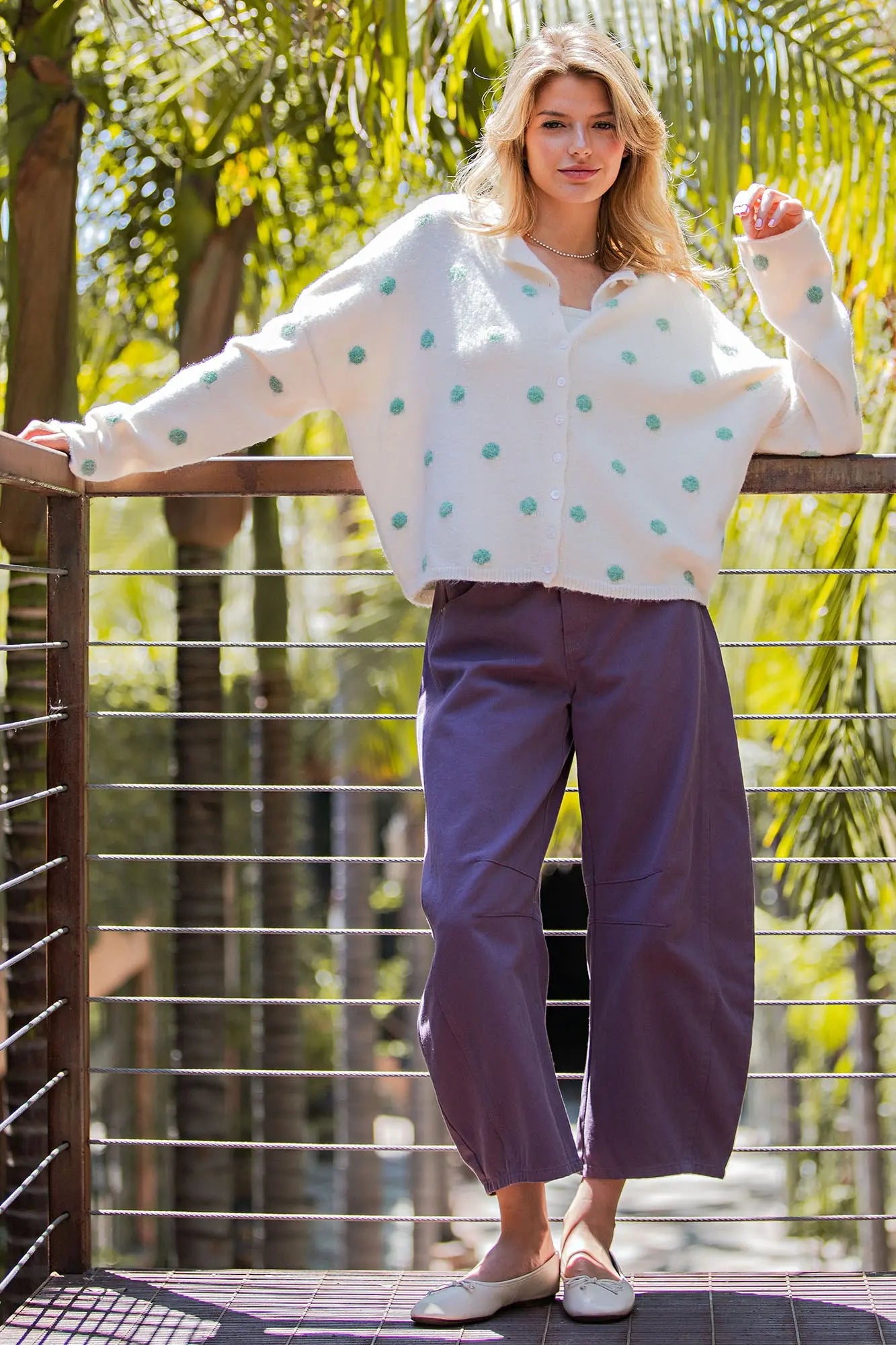 Plum Crazy Barrel Pant