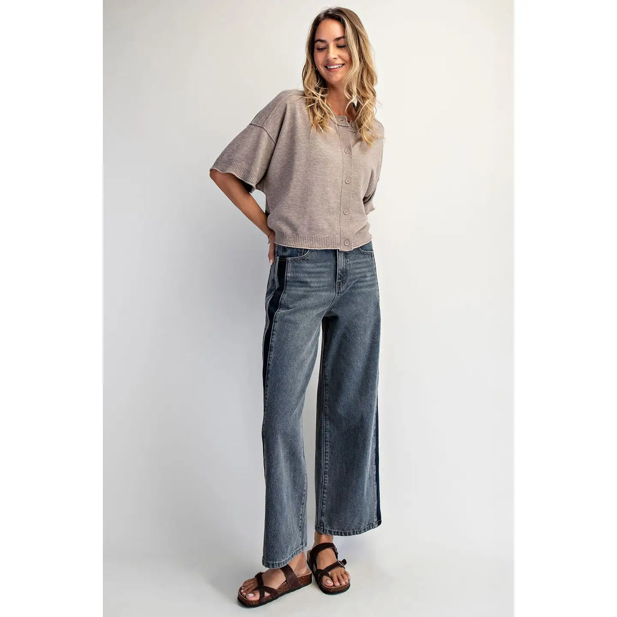 Crew-neck Cashmere Cardigan