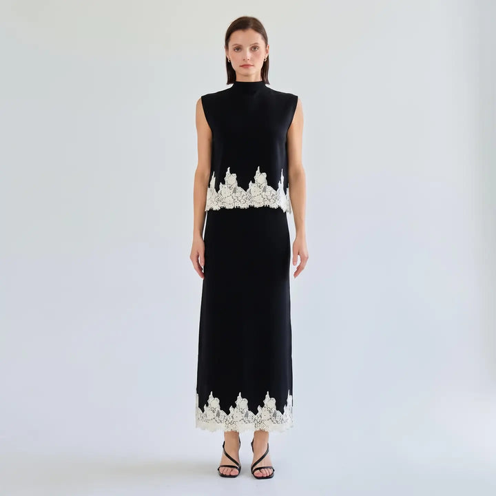 Gabrielle 2pc Knit and Lace Set
