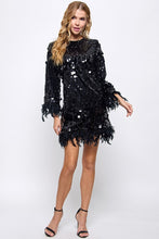 Load image into Gallery viewer, Sequin And Feather Detail Dress
