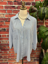 Load image into Gallery viewer, Coastal Stripe Button-Down Blouse
