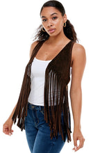 Load image into Gallery viewer, Mineral Washed Long Fringe Vest
