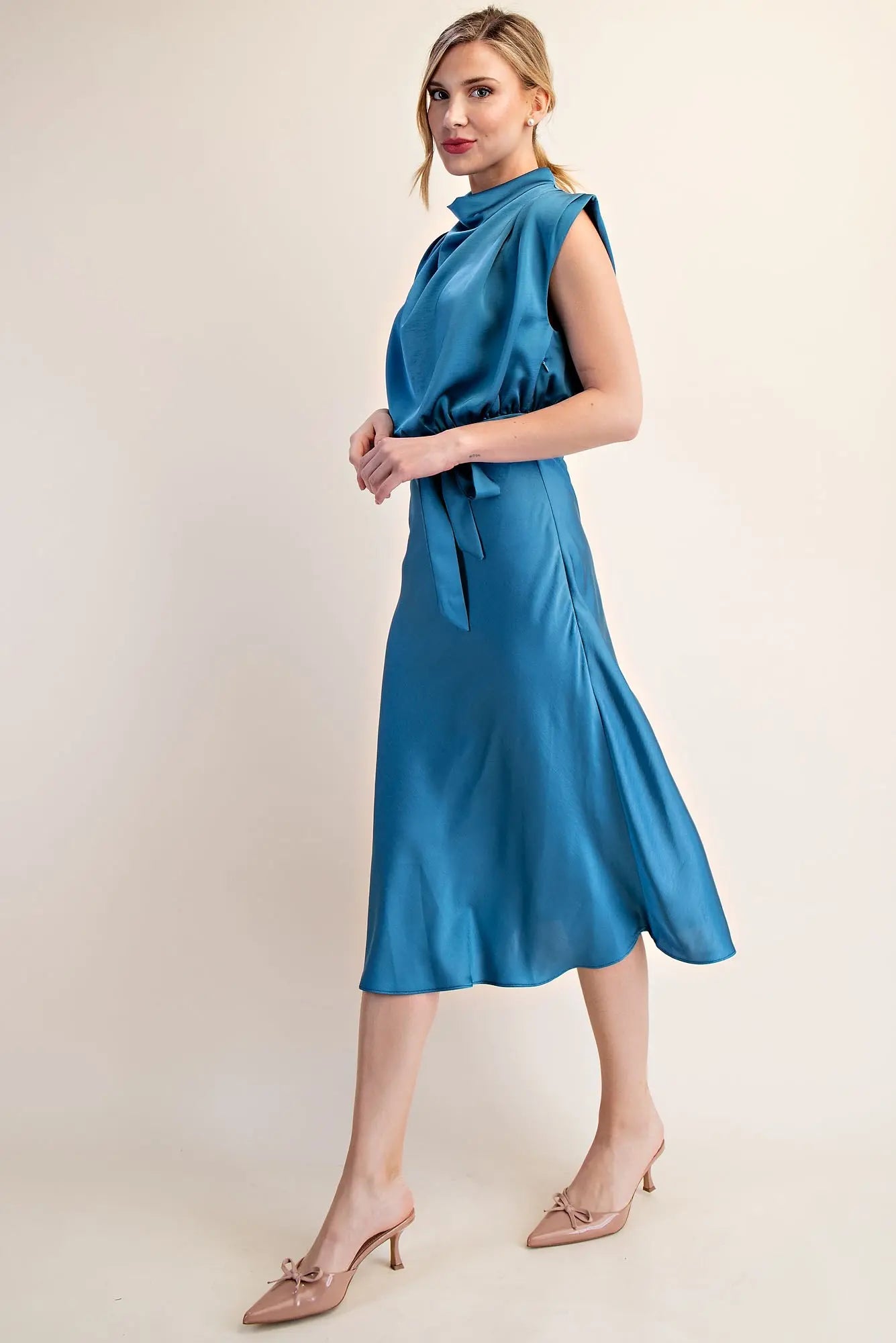 Cowl Neck Midi Dress