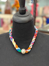 Load image into Gallery viewer, Twisted Scarf Necklace W/Magnetic Pearl
