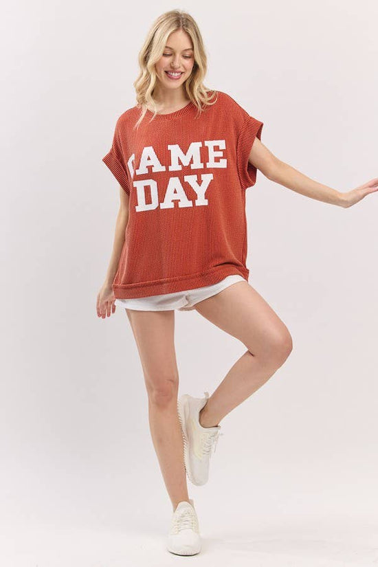 Game day Ribbed Knit Top