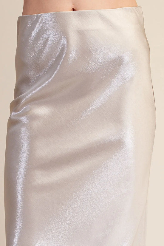 Glitter Midi Skirt Waist Elastic Band