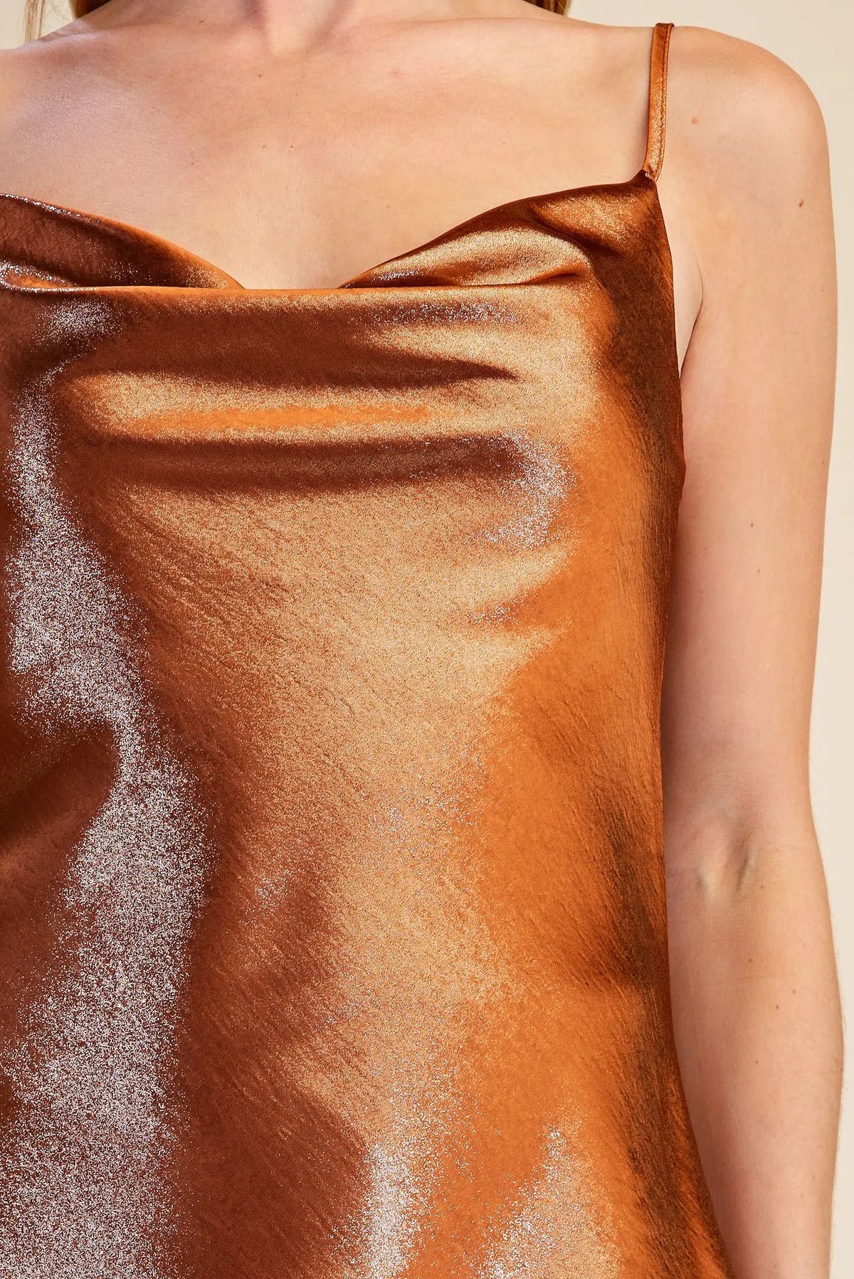 Cowl Neck Cami with Glitter Effect