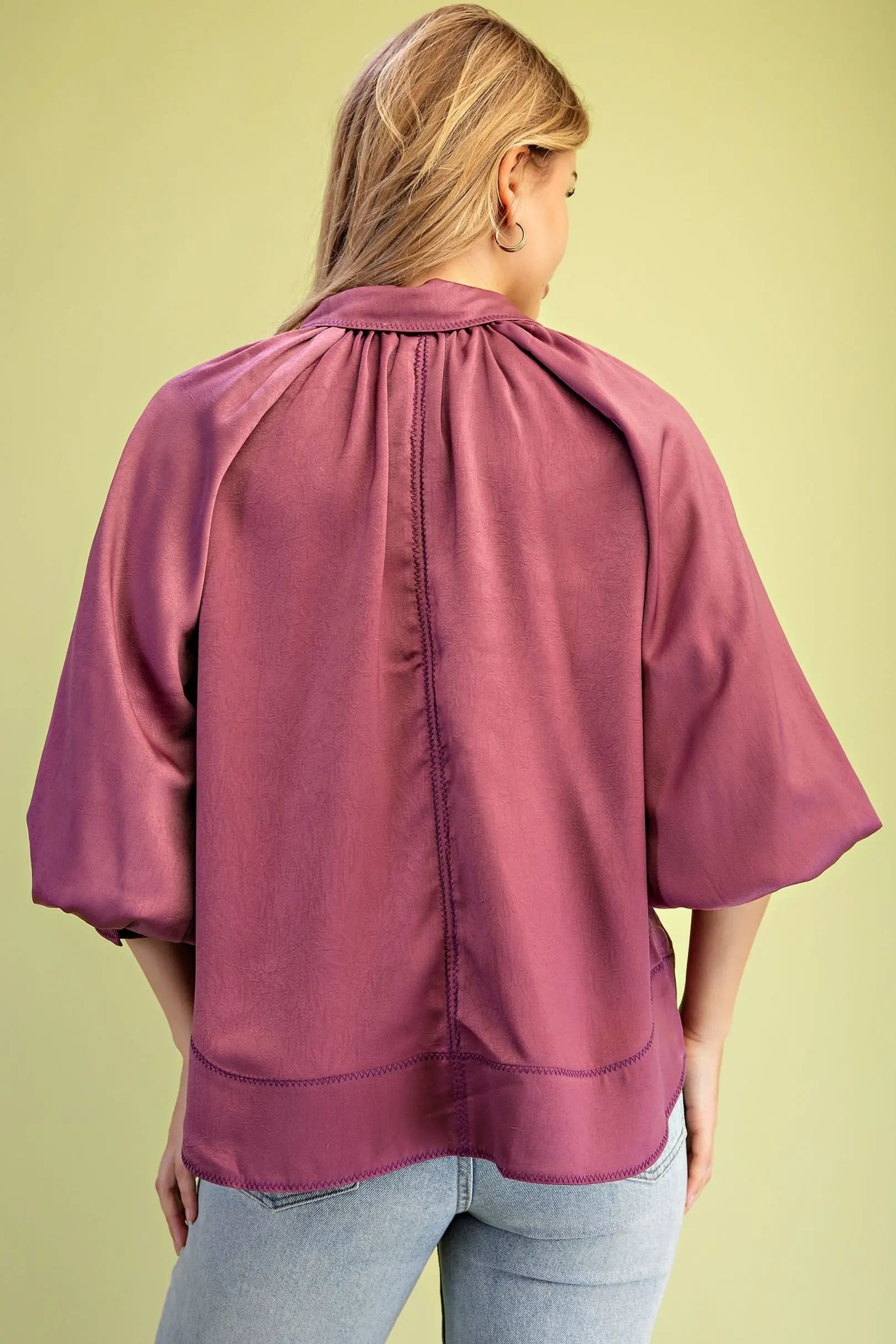 Satin Button Down Blouse