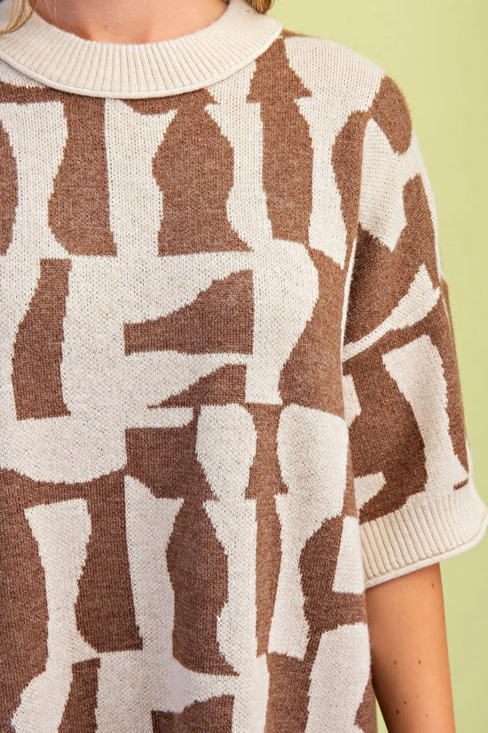 Geometric Print Sweater Dress