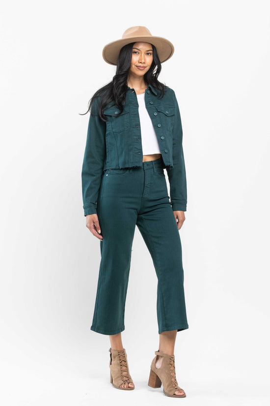 Judy Blue High Waist Tummy Control Garment Dyed Wide Crop *FINAL SALE*