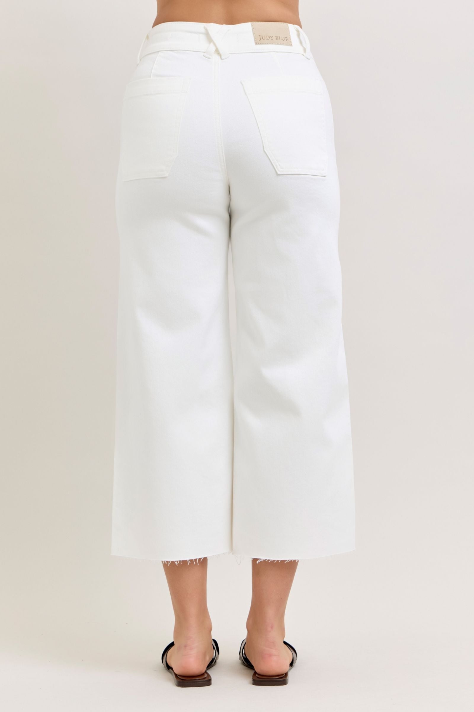 Judy Blue HW Wide Crop Front Patch Pockets