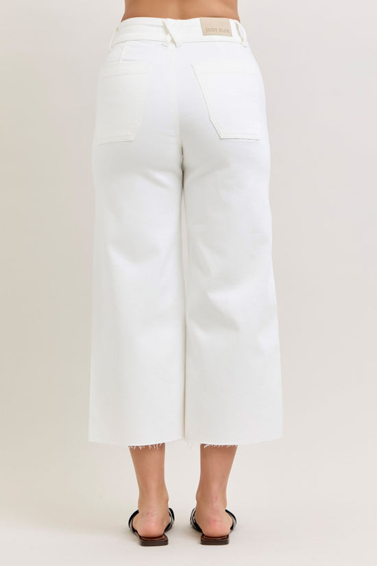 Judy Blue HW Wide Crop Front Patch Pockets