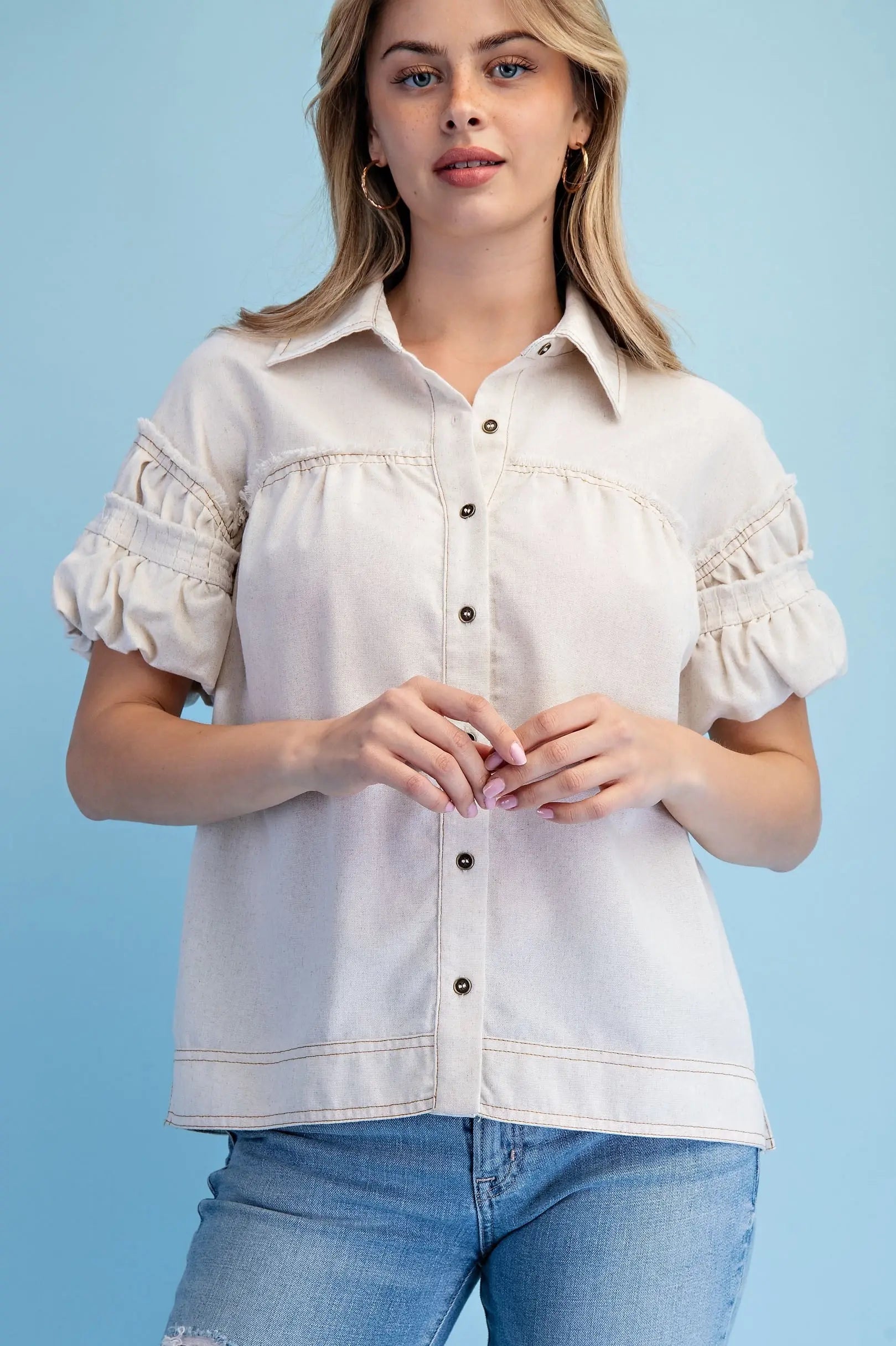 Linen Button Down Top