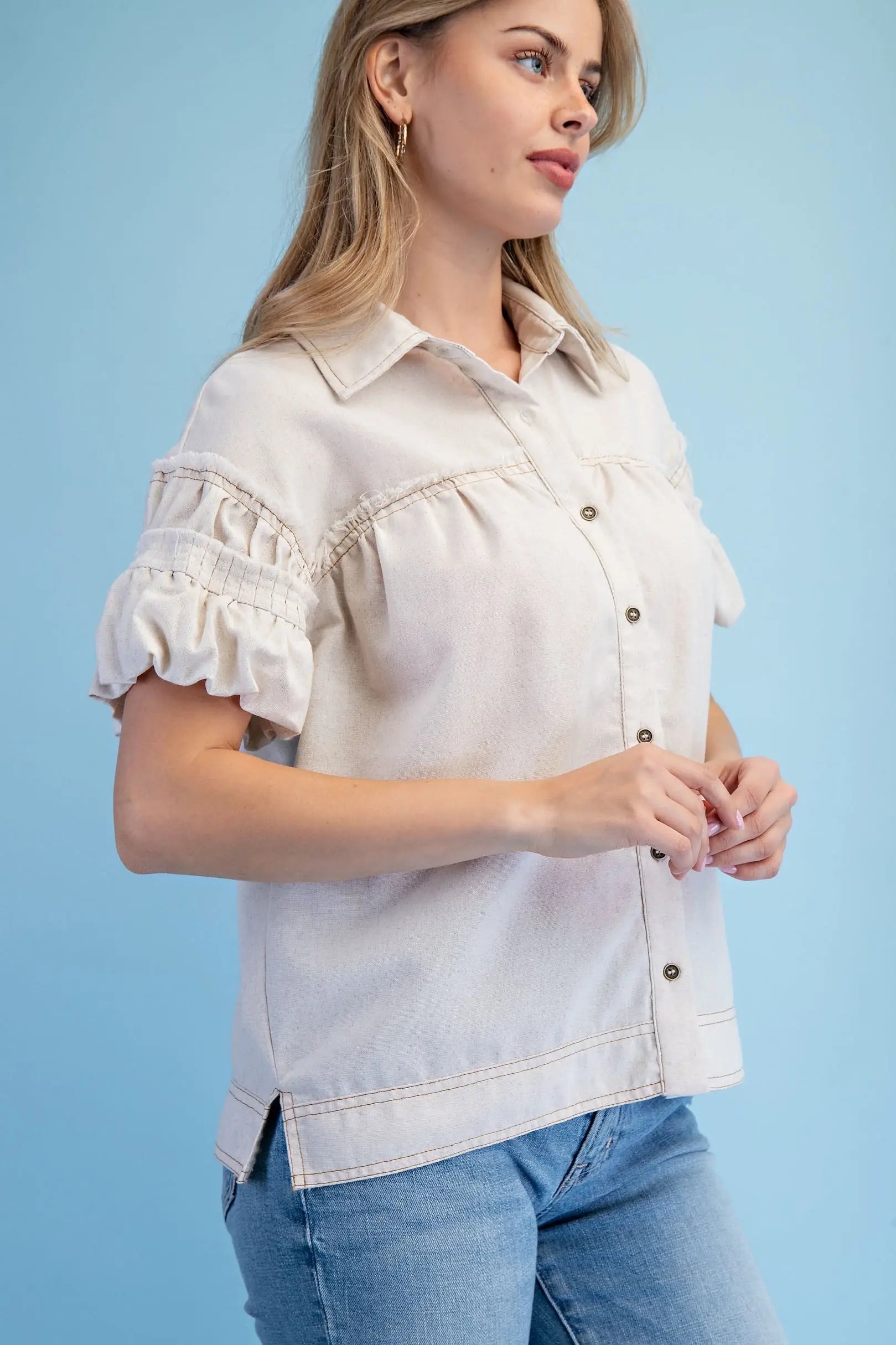 Linen Button Down Top