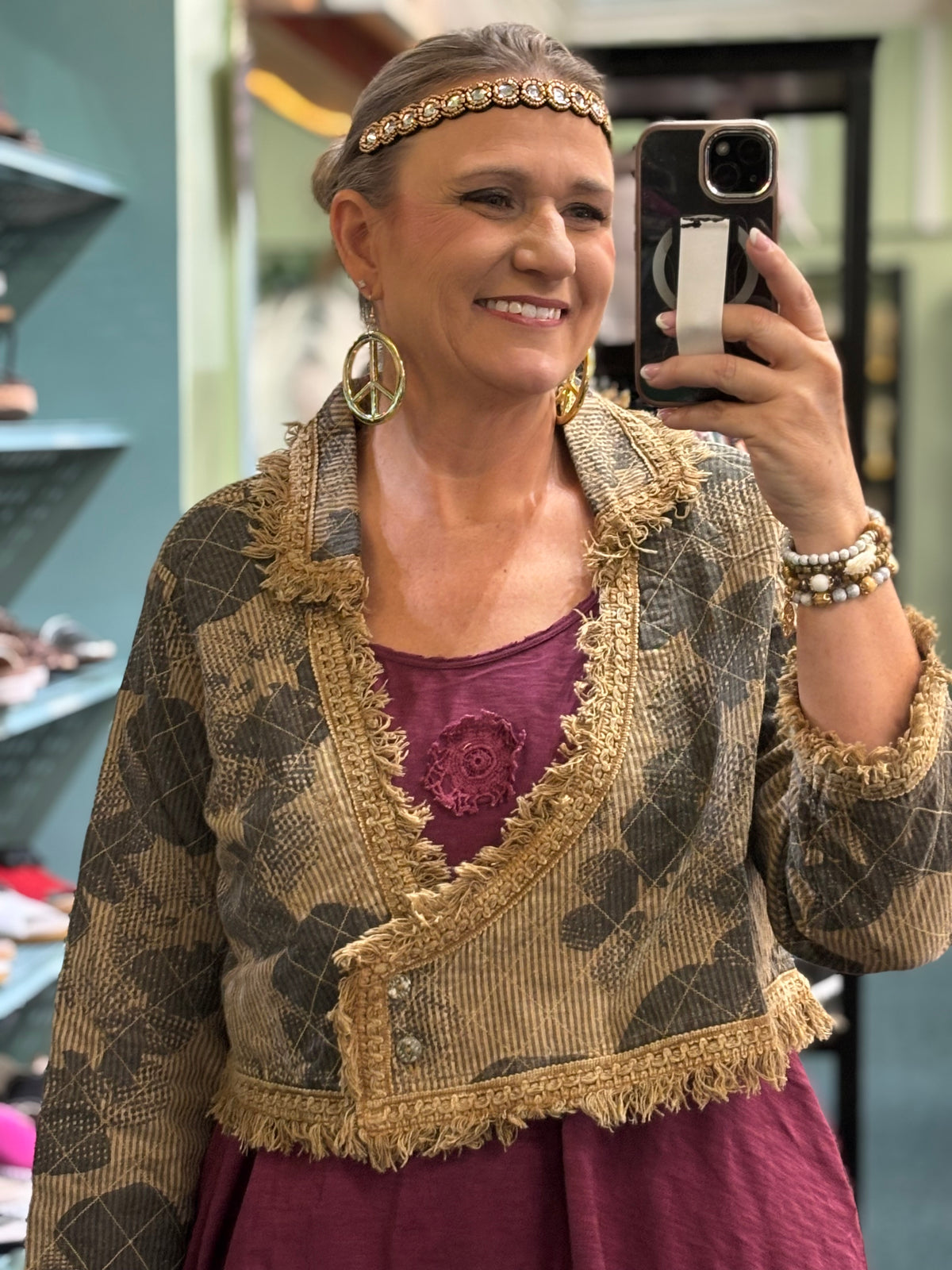 Vintage Short Jacket with Fringe