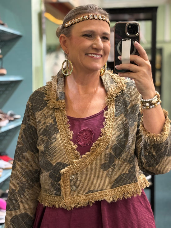 Vintage Short Jacket with Fringe